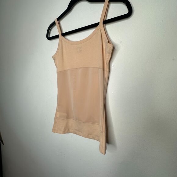 Yummie Tummie Boyfriend Tan Spaghetti Strap 3-Panel Shaping Tank Scoop Top Med - Picture 7 of 14